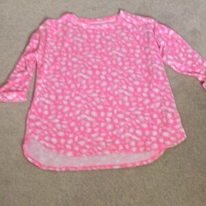 Crown & Ivy Pink and White Long Sleeve Tee